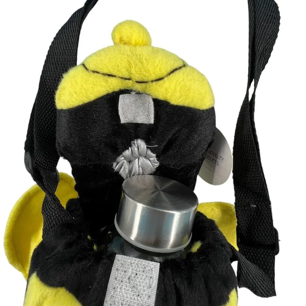 BumbleBee Plush Kids Crossbody Drink Water Bottle Holder Carrier Sling 13